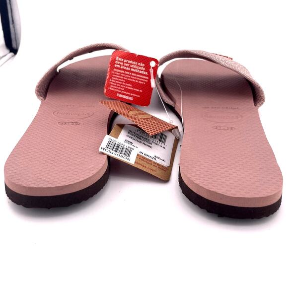 NWT Havianas Rose Pink Crocus Slide Sandal Size 7/8 Women - Picture 4 of 7